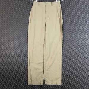 Uniqlo Women's Linen Blend Pants XS Waist 24–25 Khaki Beige Straight Casual